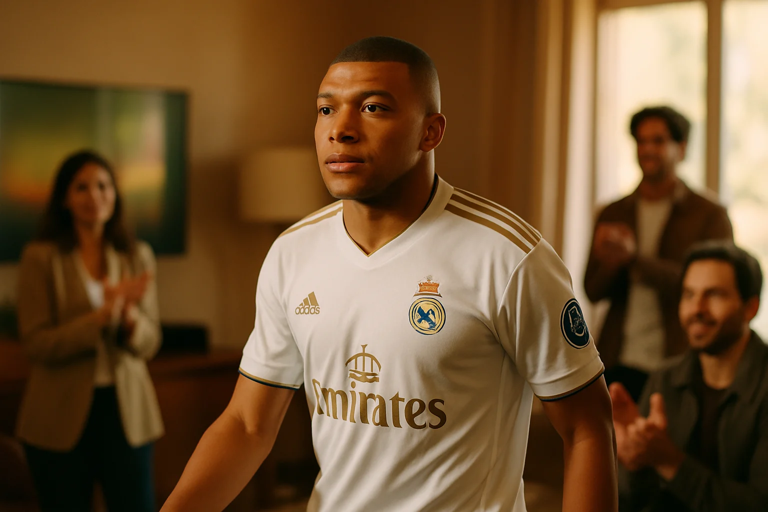 Kylian Mbappé in Real Madrid white kit scoring against Alavés in La Liga April 2026