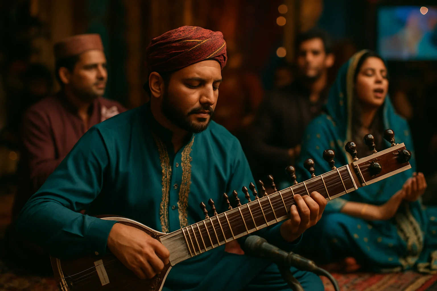 巴基斯坦傳統音樂家在國際文化節上表演