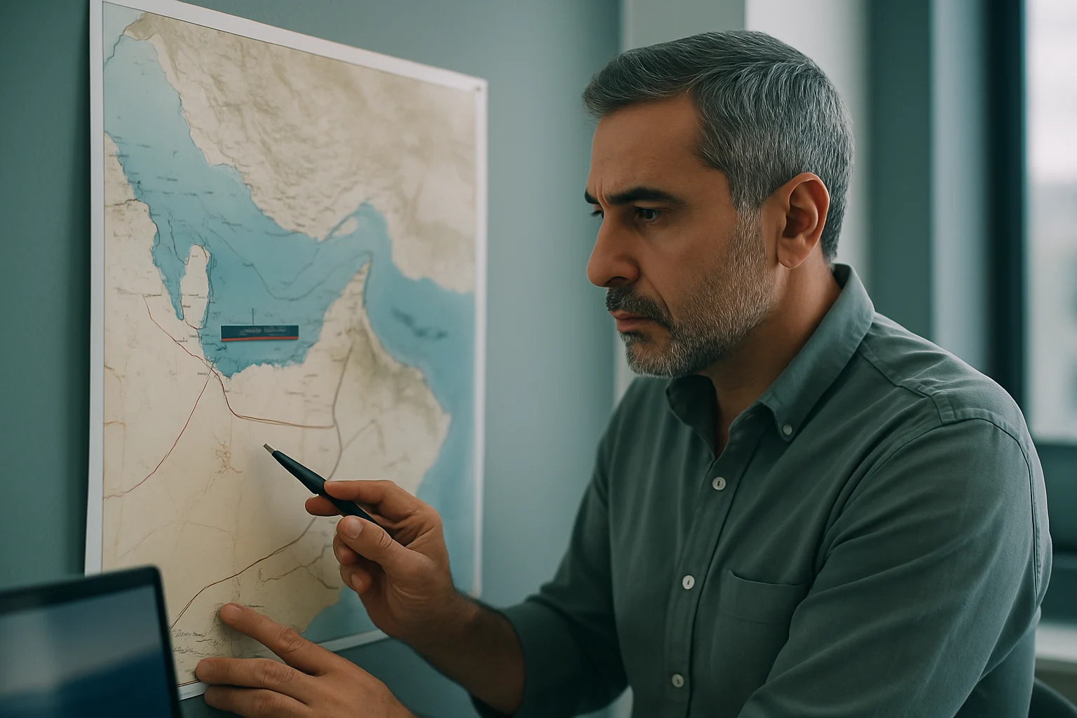 荷姆茲海峽地圖標示美伊軍事對峙位置與全球石油運輸航線