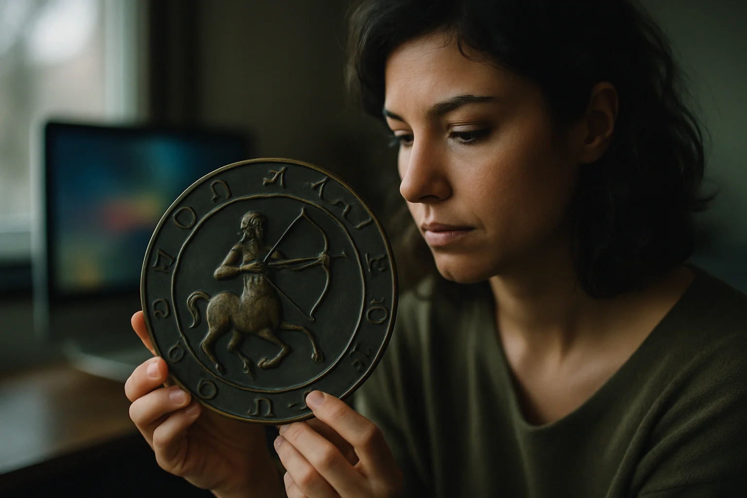 射手座星座符號♐弓箭圖騰與夜空星圖對照