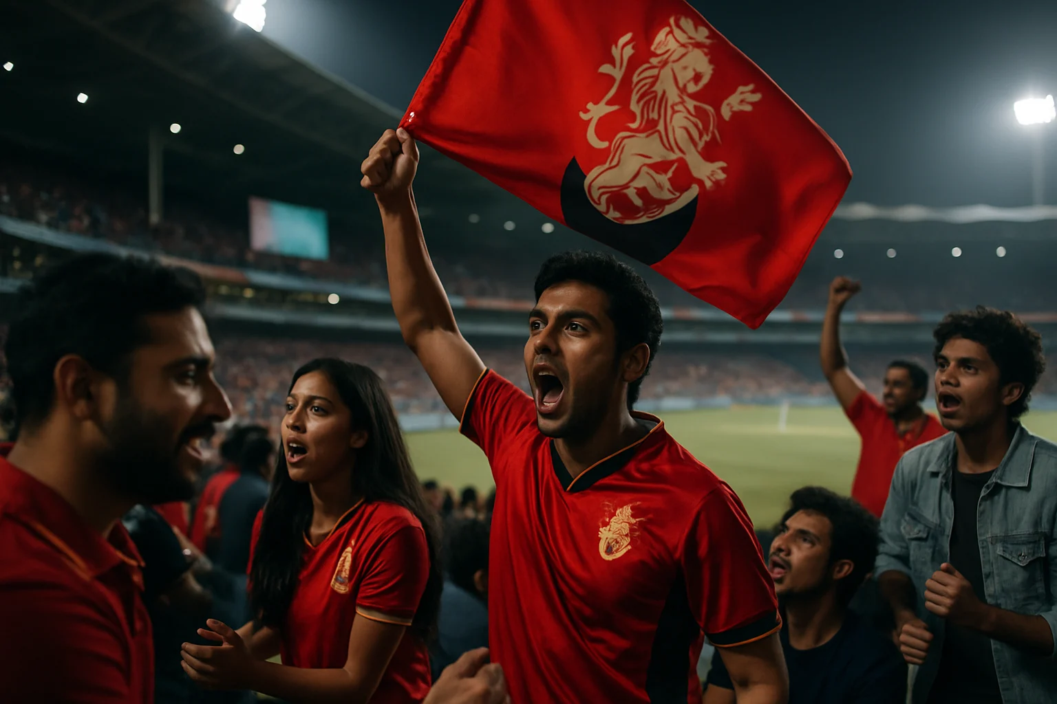 एम. चिन्नास्वामी स्टेडियम में रॉयल चैलेंजर्स बेंगलुरु के फैंस