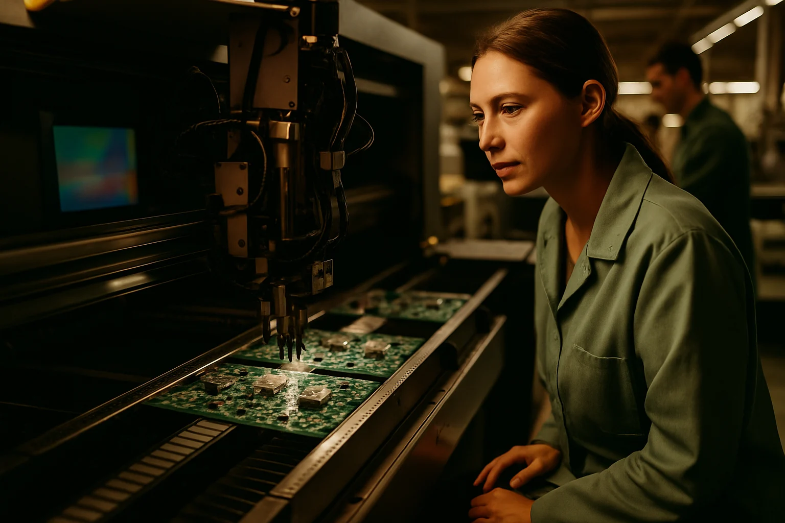 台灣PCB印刷電路板生產線特寫,電路板製程與品管環節