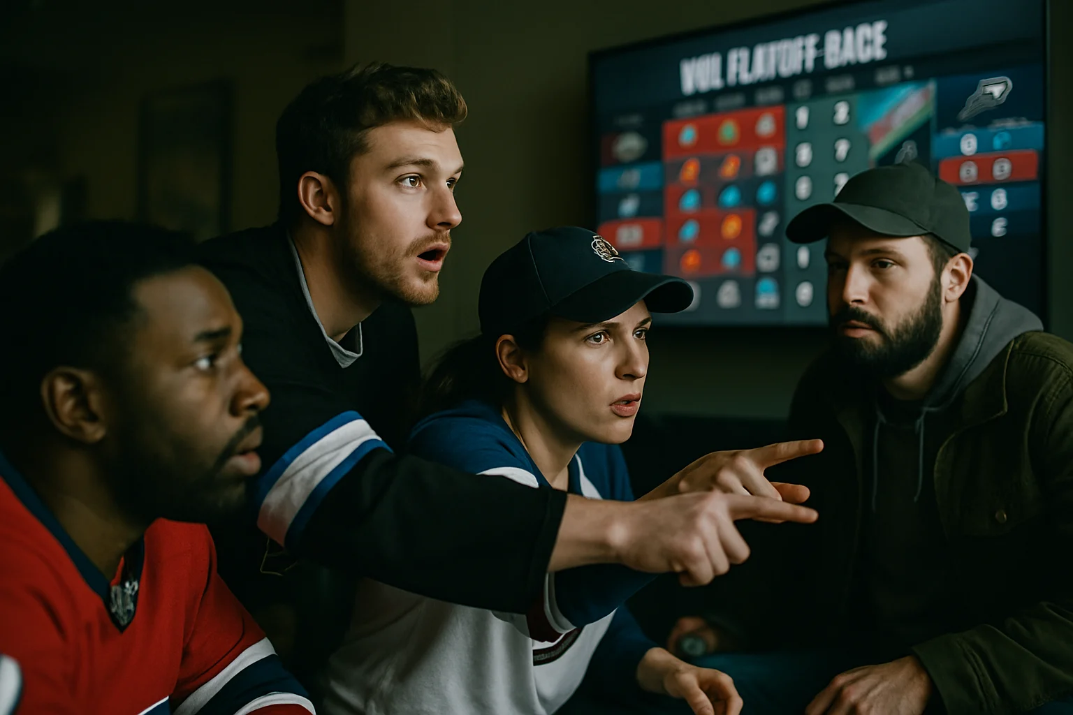 NHL playoff race standings showing tight competition between multiple teams fighting for final spots