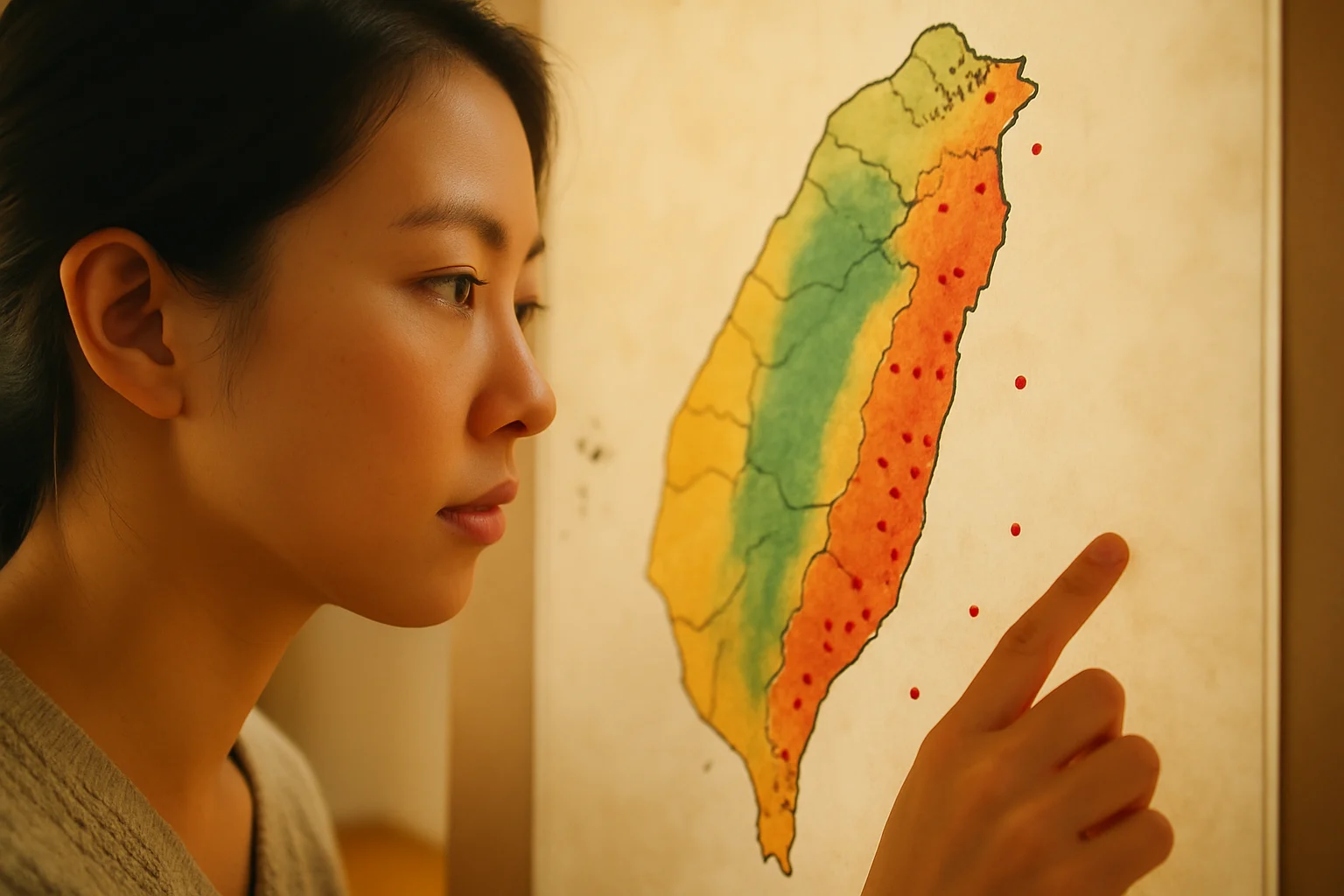 台灣三大地震帶分布圖標示高風險區域和歷史大地震位置