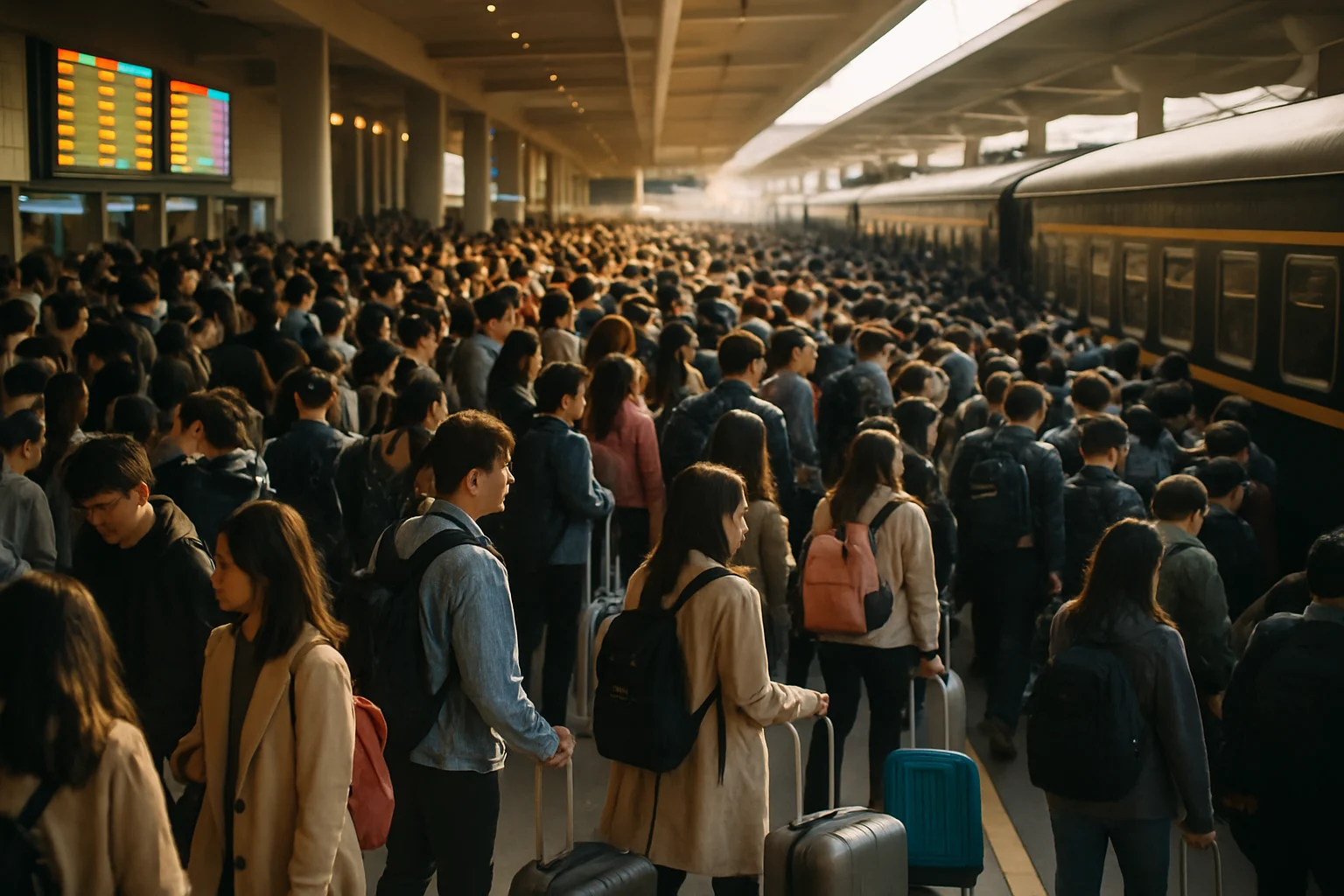清明假期火车站人潮涌动的壮观场面