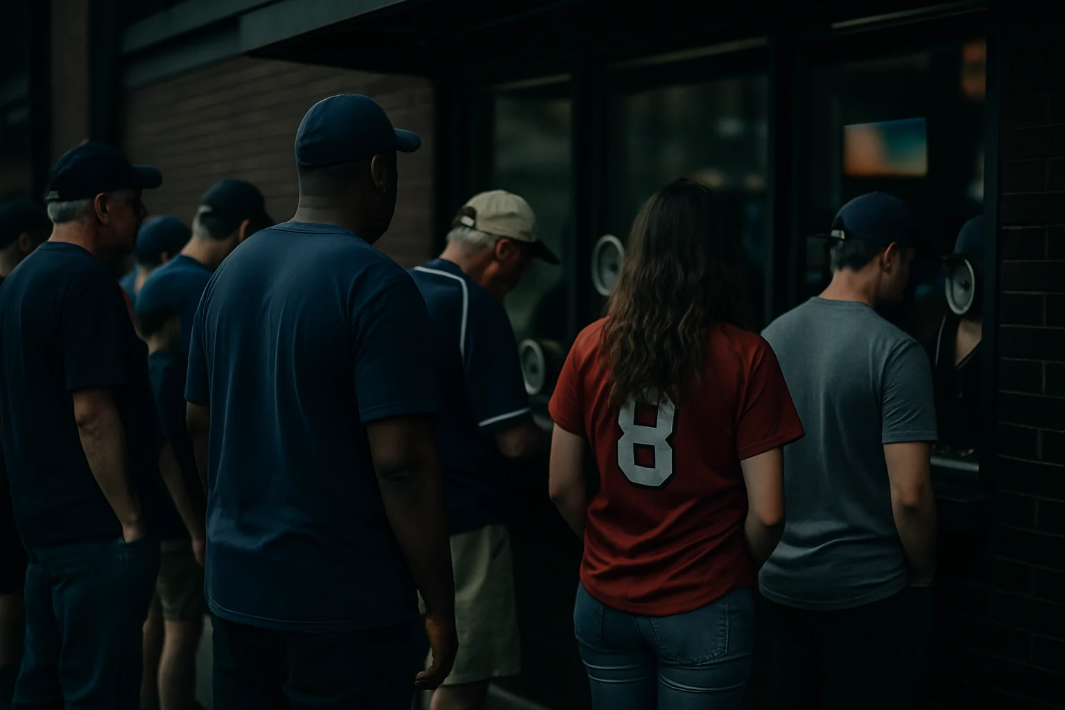 MLB球場售票處排隊購票的球迷人潮