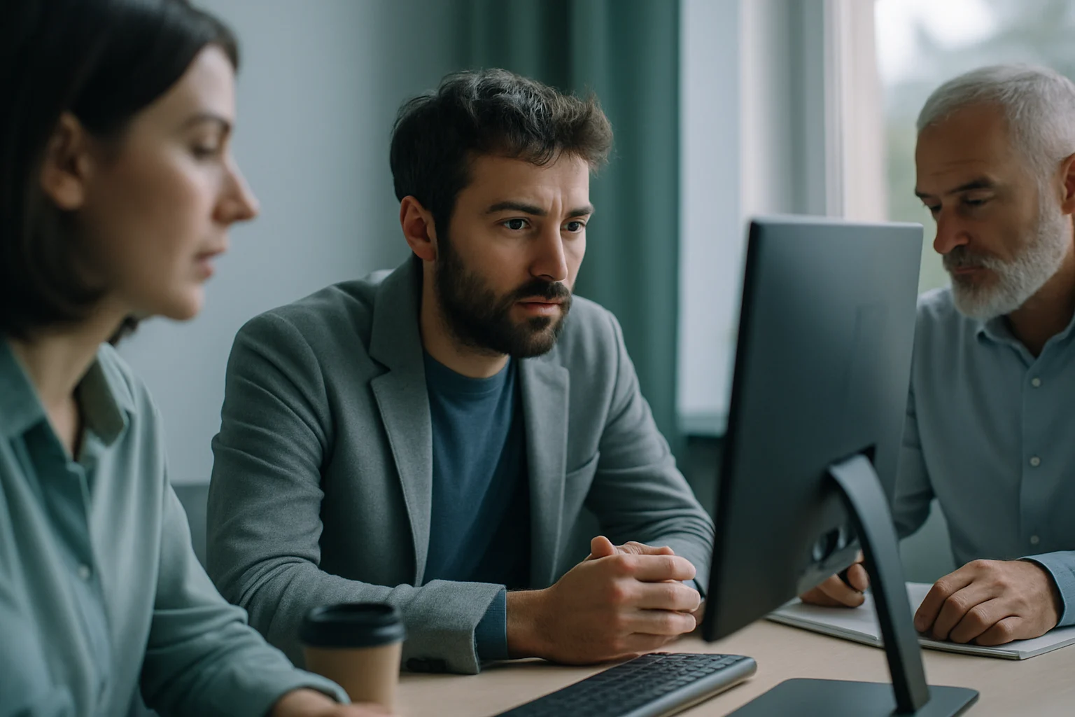 Celta Vigo players pressing in midfield during a La Liga 2025/26 match against FC Barcelona at the Olympic Stadium