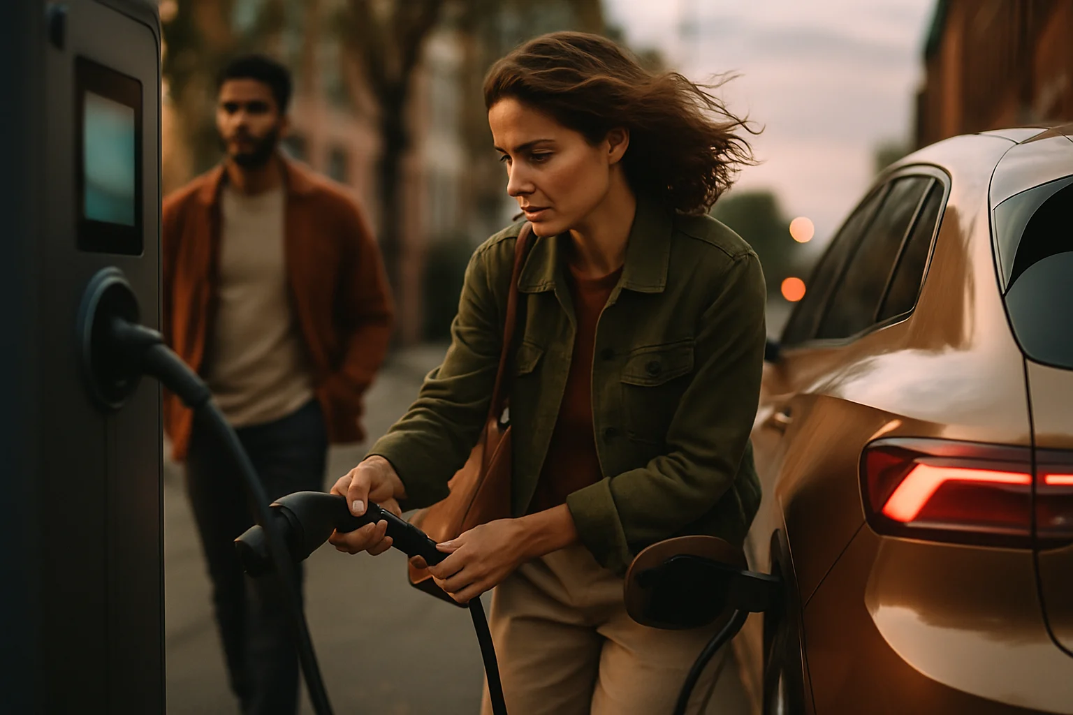 电动汽车在四川山路下坡行驶时仪表盘显示续航增加的真实场景