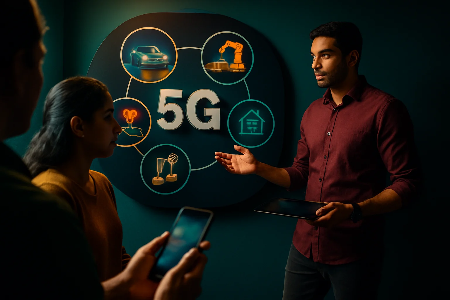 5G नेटवर्क के विभिन्न applications का चार्ट