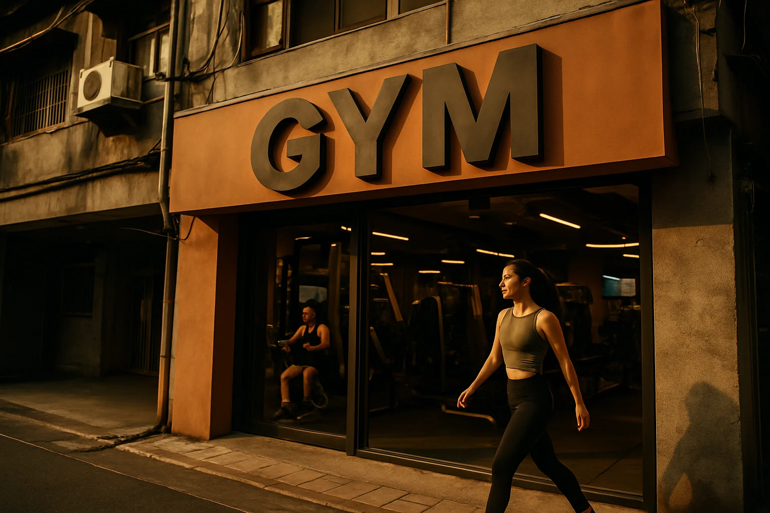 成吉思汗健身俱樂部外觀與品牌招牌,台灣健身房實體店面