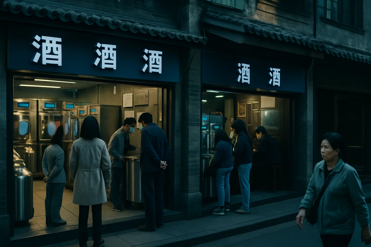 成都街头密集分布的各品牌打酒铺门店对比图