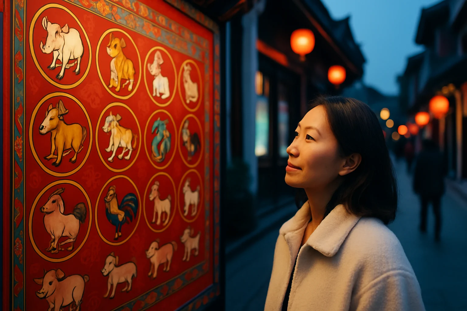 十二生肖屬相六合六沖配對關係圖,圓形排列顯示相合相沖連線