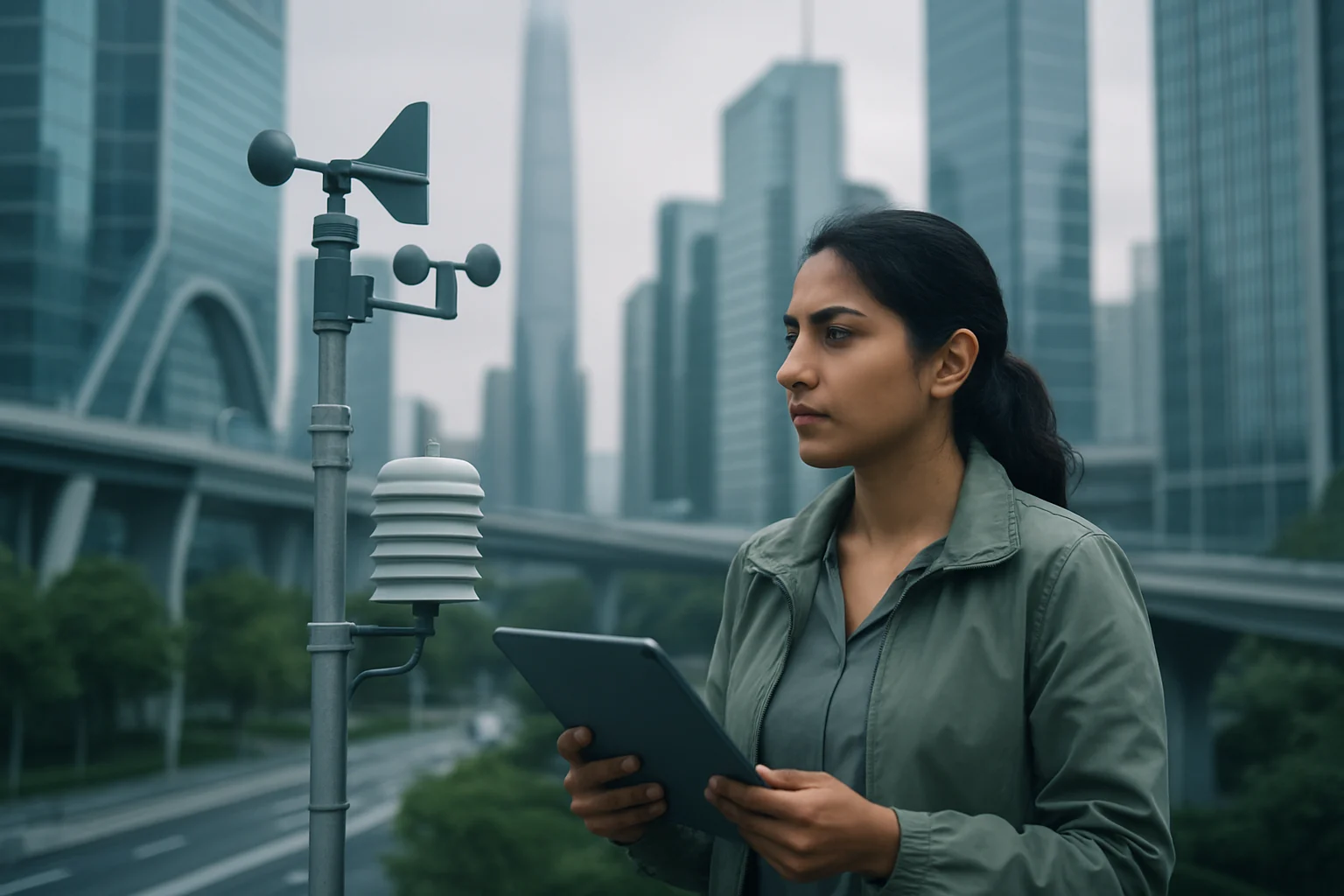 भविष्य के स्मार्ट शहर में एडवांस मौसम मॉनिटरिंग सिस्टम और ड्रोन-बेस्ड अर्ली वॉर्निंग