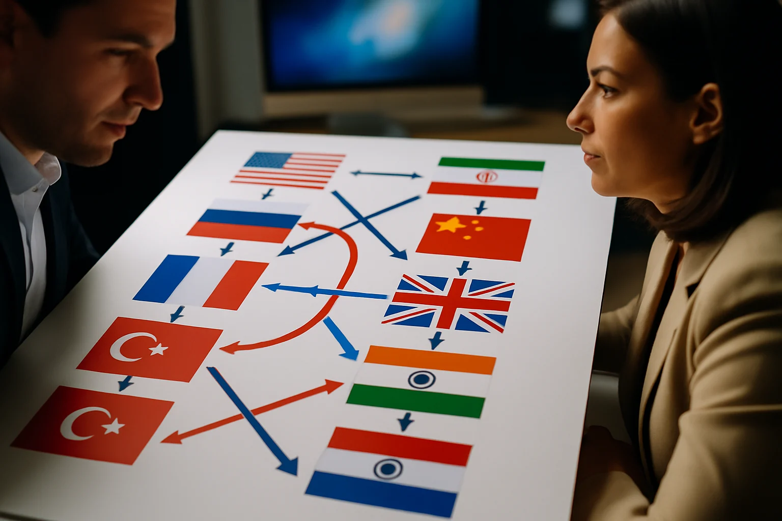 全球主要國家在美伊停火談判中的立場分析圖表