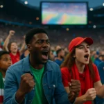 2026世界盃足球賽程表顯示在電腦螢幕上，旁邊放著手機和平板展示不同直播平台介面