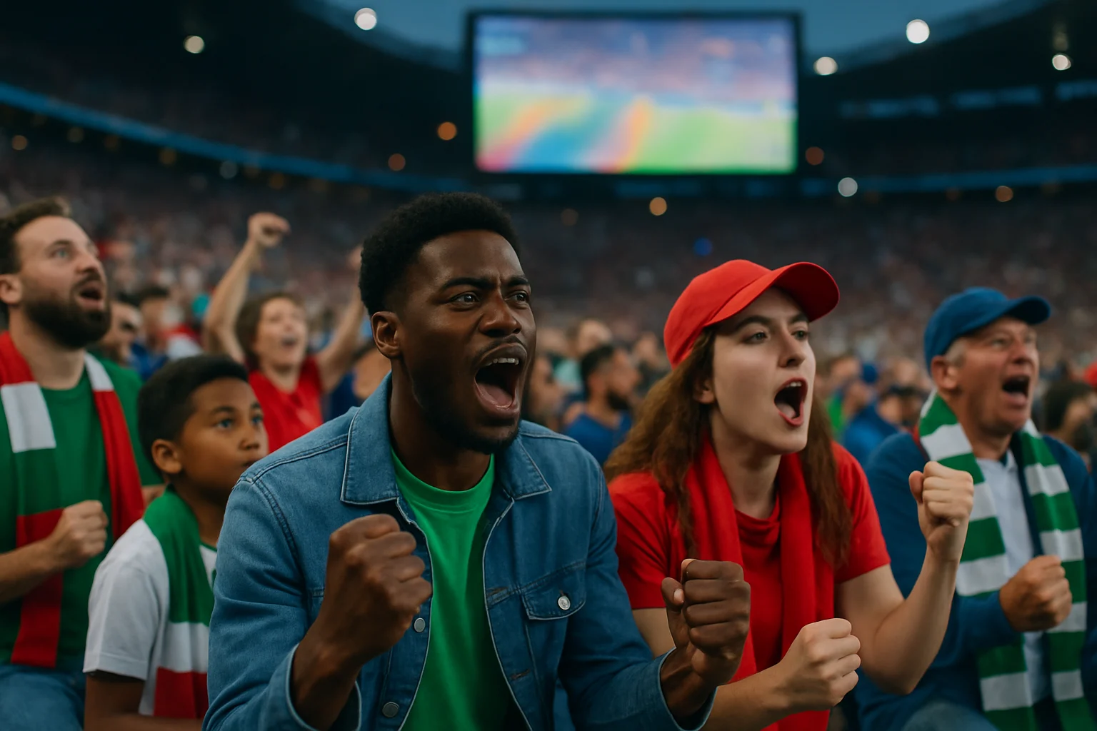 2026世界盃足球賽程表顯示在電腦螢幕上，旁邊放著手機和平板展示不同直播平台介面