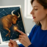 金牛座星圖，顯示畢宿五主星位置與昴宿星團分布於夜空中的位置關係