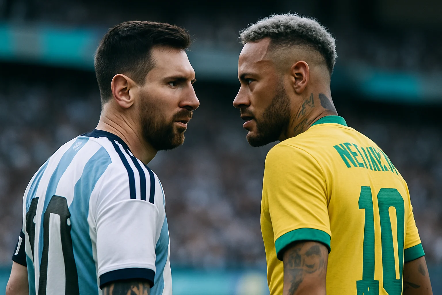 Lionel Messi và Neymar Jr. đối mặt trong trận đấu vòng loại World Cup 2026