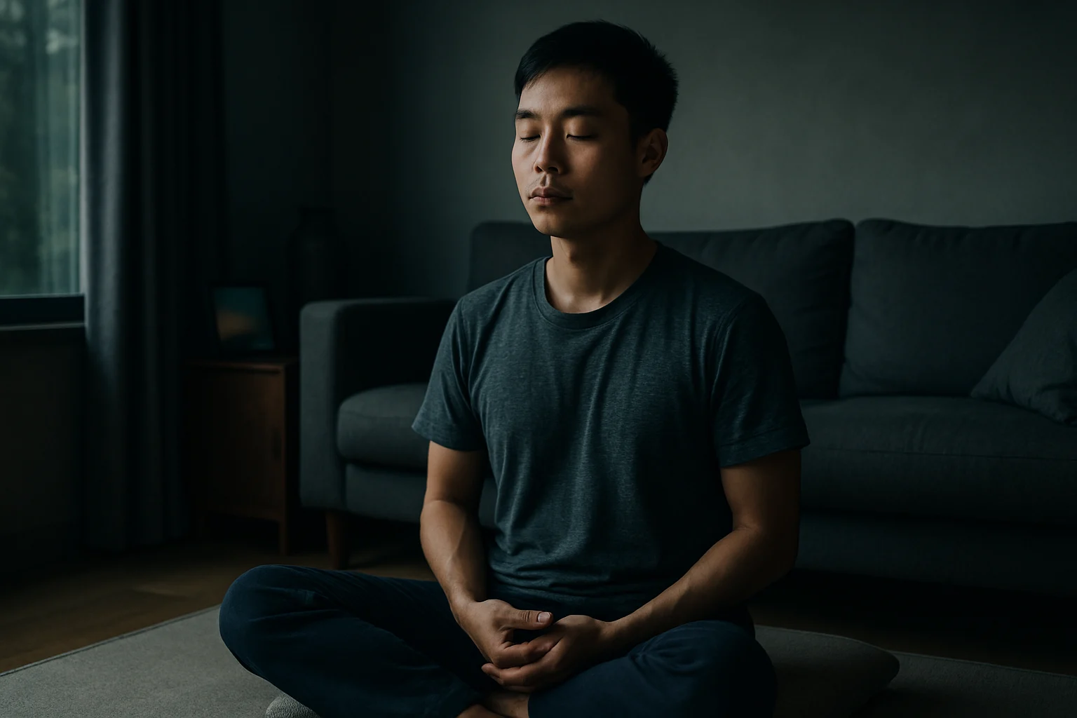 Người thực hiện thiền định trong không gian yên tĩnh vào ngày Thanh Minh