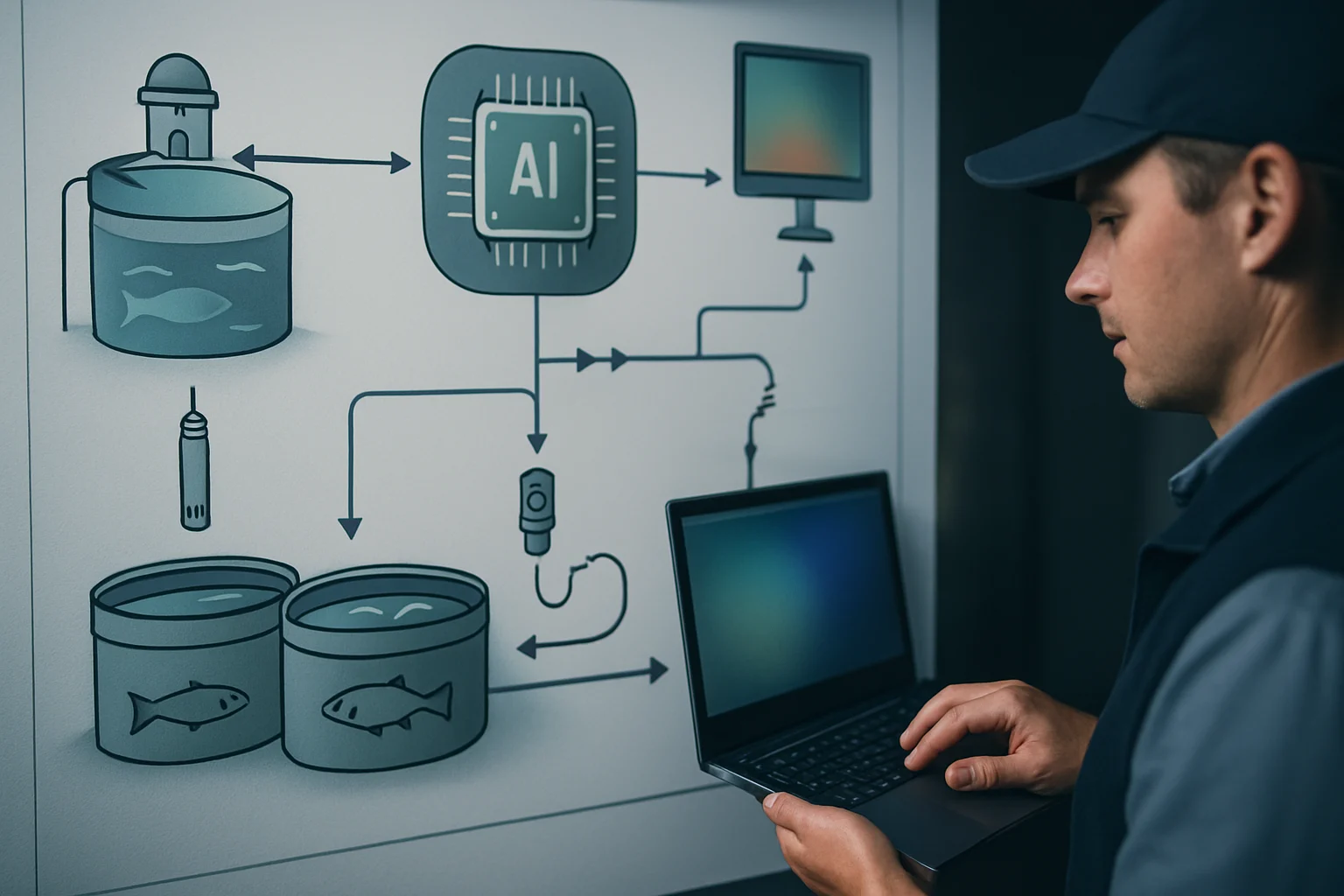 群聯AI晶片應用於智慧養殖系統的技術架構圖