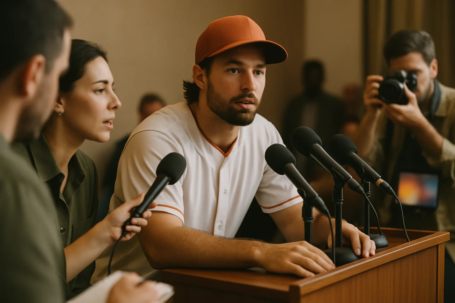 テオスカー・ヘルナンデスがマリナーズからドジャースに移籍した際の記者会見の様子