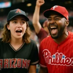 Arizona Diamondbacks pitcher throwing against Philadelphia Phillies batter at Citizens Bank Park