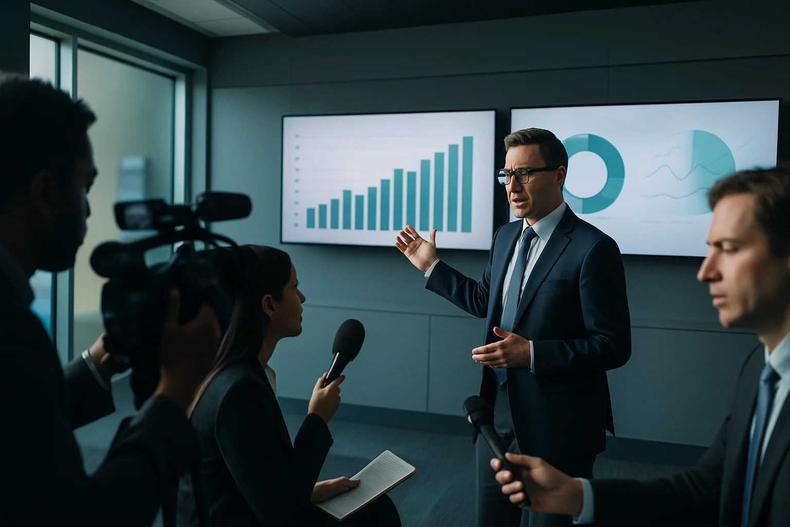 南亞科記者會現場李培瑛總經理說明財報數據