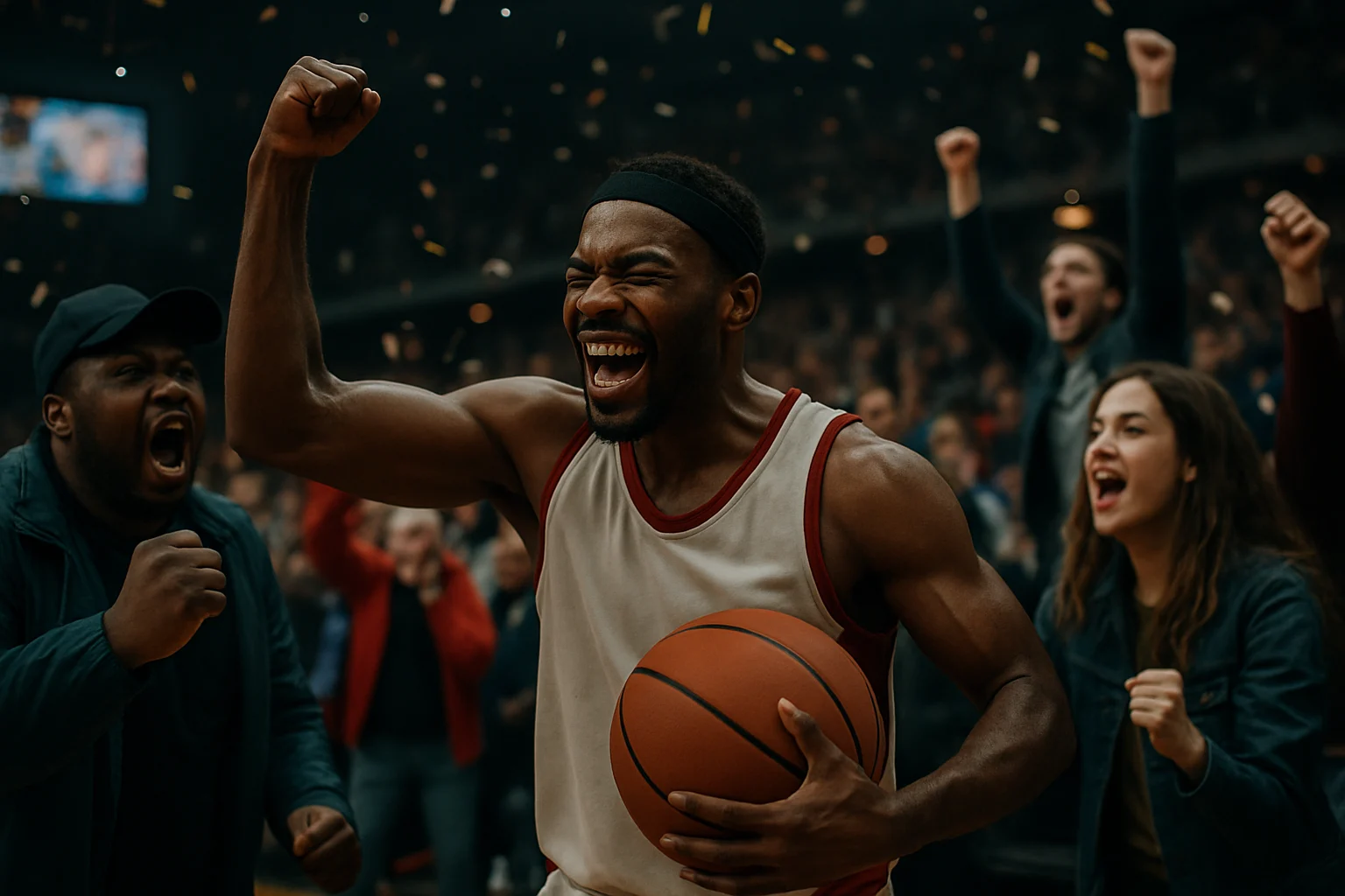 柯瑞慶祝命中關鍵三分球的經典動作