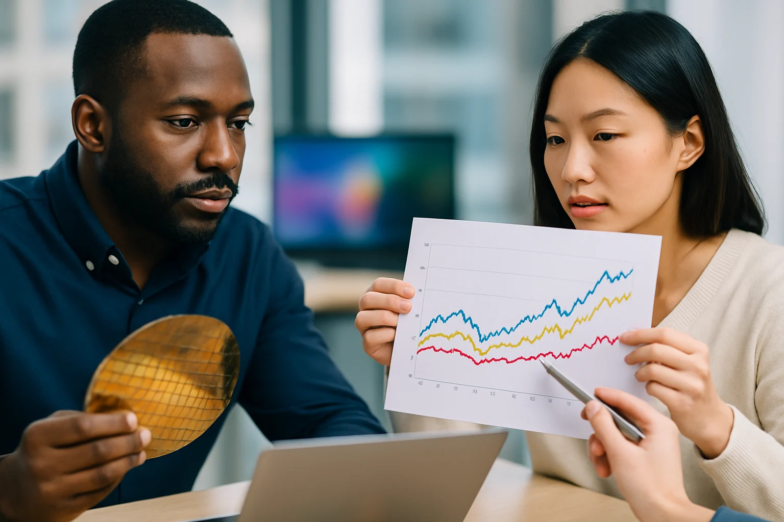 費城半導體SOX指數近一年績效走勢與三大指數對比示意圖