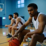 NBA球員在訓練場進行核心肌群強化訓練,教練在旁指導動作