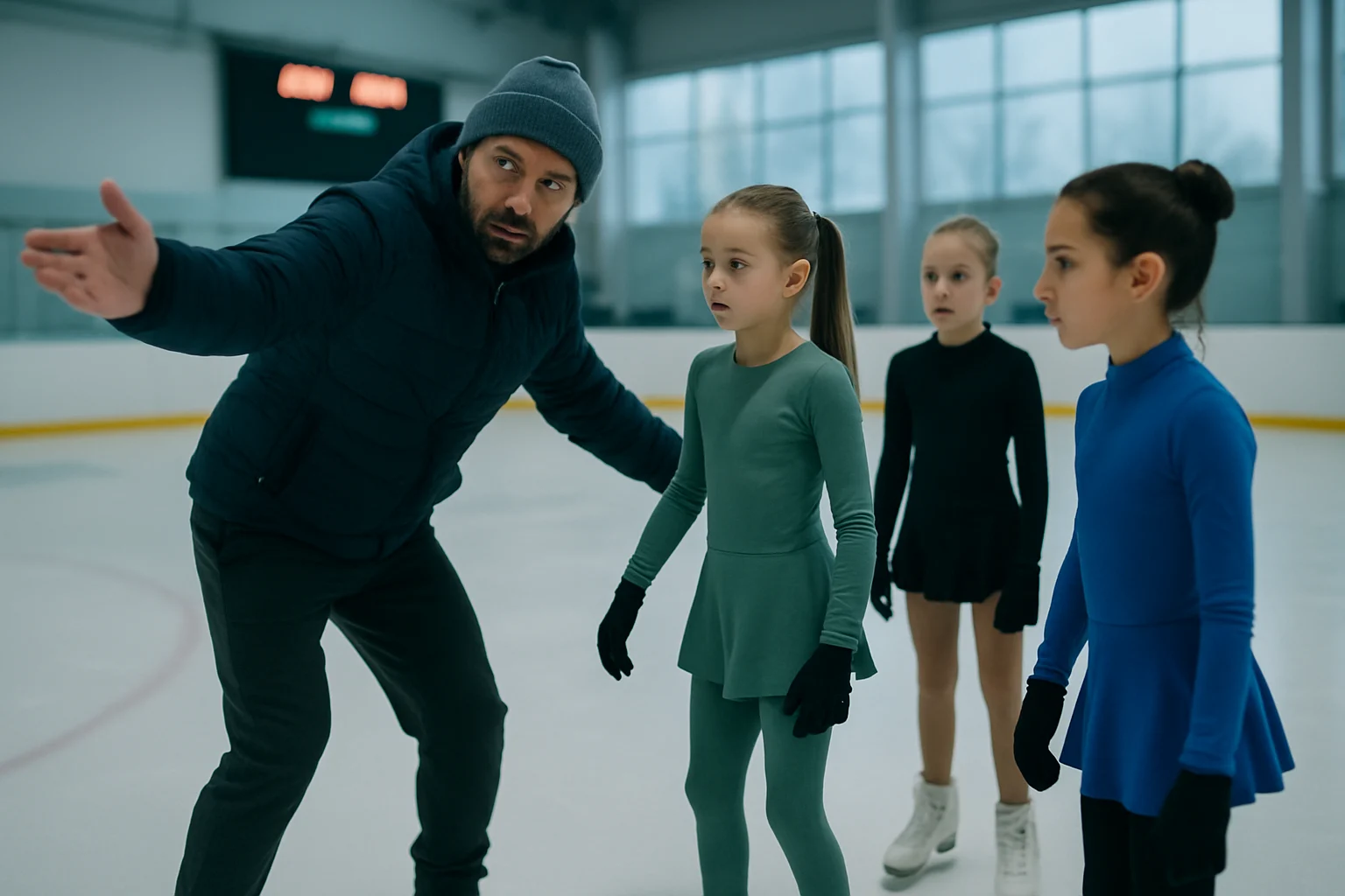 三浦璃来が若いスケーターたちに技術指導をしている未来の想像図