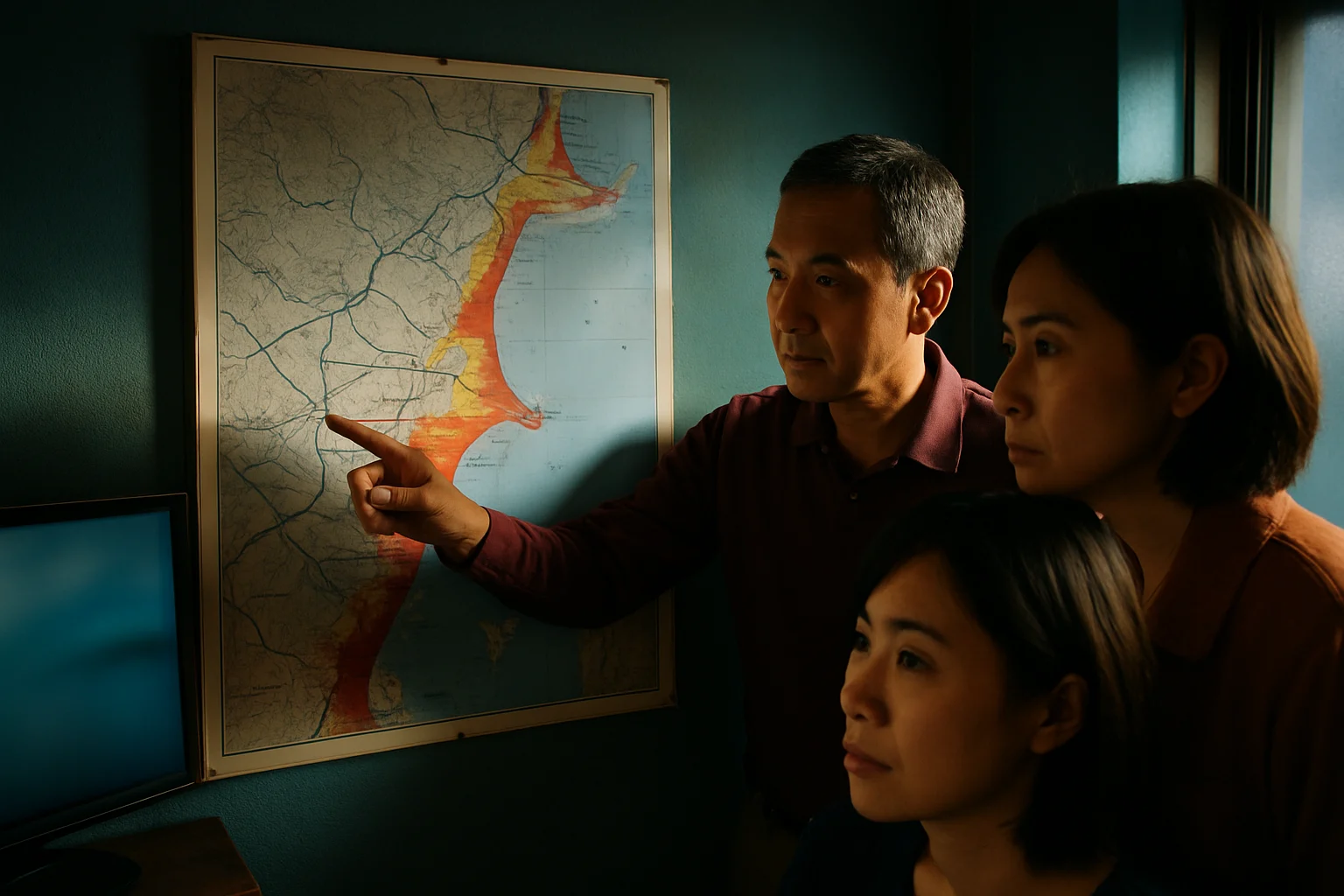 北海道太平洋沿岸の津波ハザードマップと千島海溝の位置関係