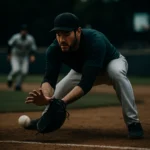 陳俊秀在中信兄弟練習時專注揮棒的身影