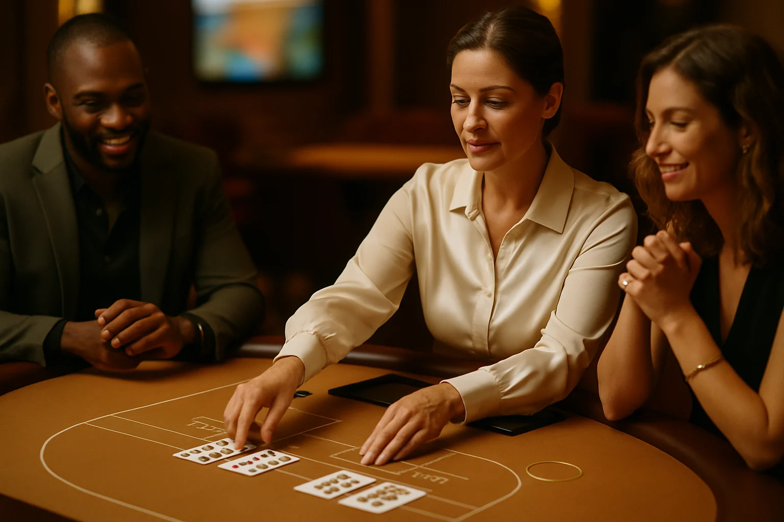 百家樂牌桌上的籌碼與記分板,說明止損點設定的操作情境