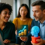 緯穎科技在資料中心伺服器機櫃中展示液冷技術，旁邊有工程師操作