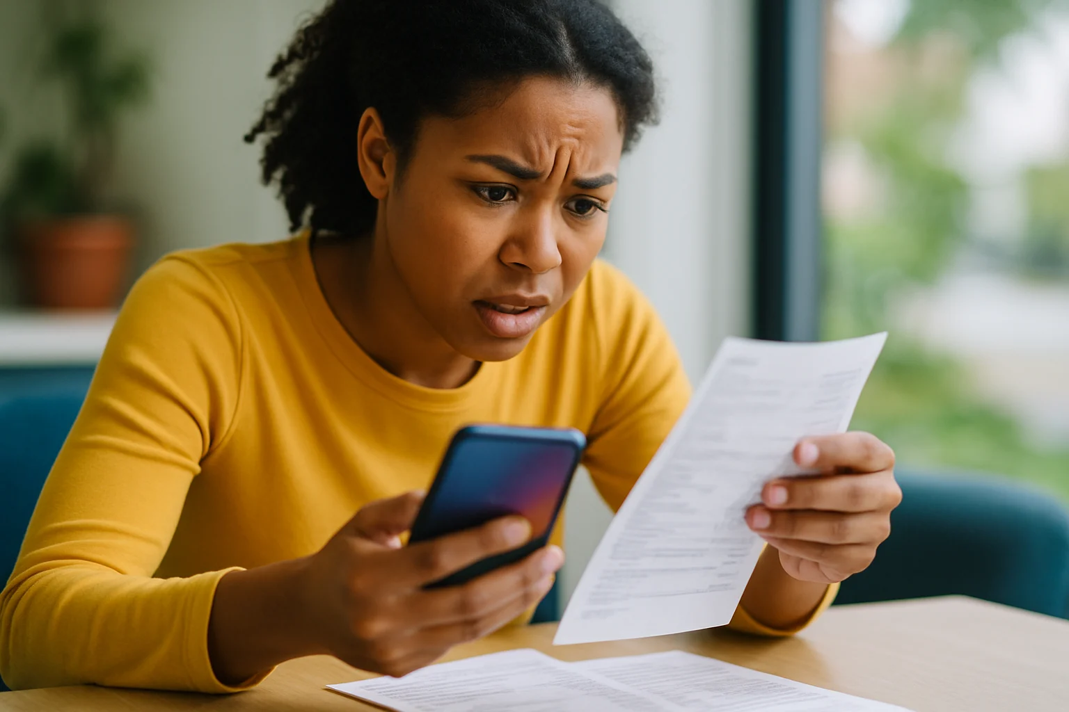 用戶在手機上操作電信APP進行帳單查詢和繳費