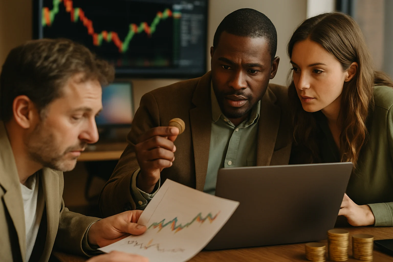 MaxePro 投資者使用平板查看 opus 4.7 生成的市場分析報告