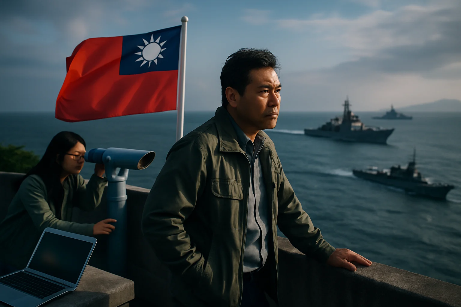 台湾海峡地理位置与周边国家军事部署示意图