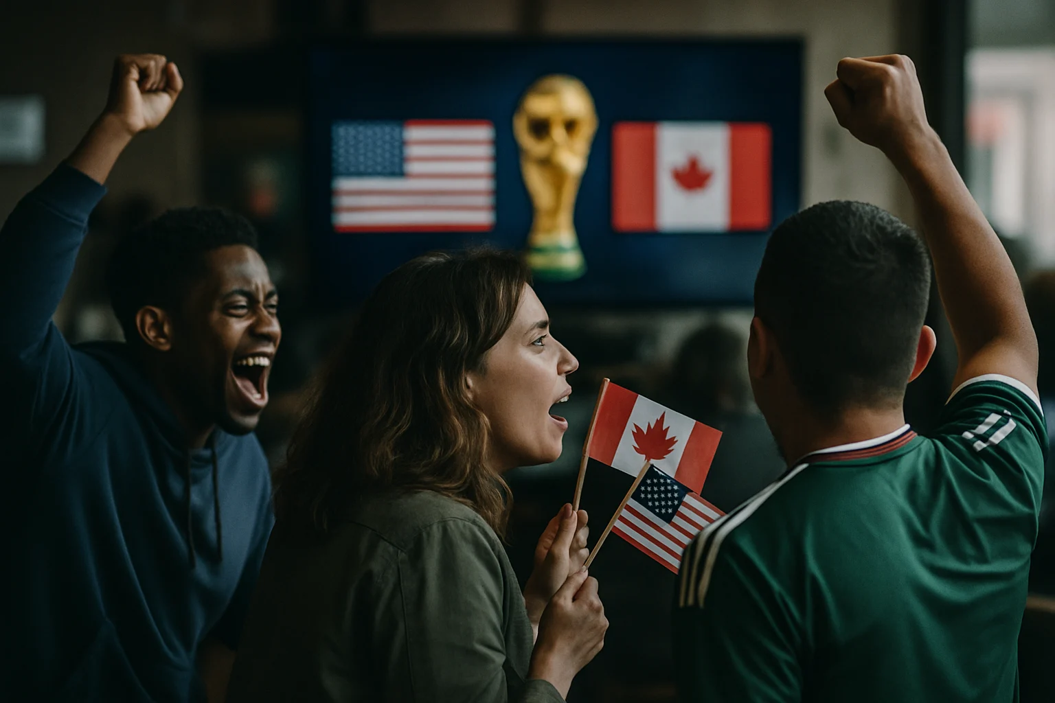 Bản đồ 3 nước đăng cai World Cup 2026 gồm Mỹ, Canada và Mexico với 16 thành phố thi đấu